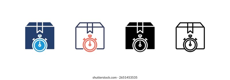 Delivery Time icon set multiple style collection