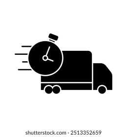 delivery time icon solid vector design in trendy style