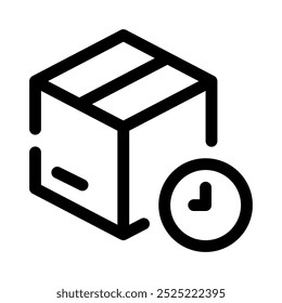 delivery time icon with style outline
