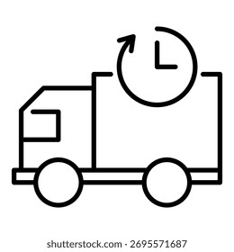Symbol für die Lieferzeit, Symbol für die pünktliche Lieferung, Frist und Express-Logistikplanung.	
