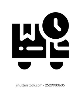 delivery time icon. vector glyph icon for your website, mobile, presentation, and logo design.