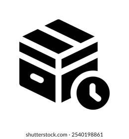ícone de tempo de entrega. ícone de glifos vetoriais para o design de seu site, celular, apresentação e logotipo.