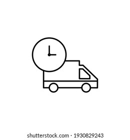 ilustración vectorial de icono de tiempo de entrega. estilo de línea de icono de negocio. aislado en fondo blanco