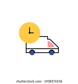 Lieferzeit Symbol, Vektorgrafik. moderner, farbiger Icon-Stil. einzeln auf weißem Hintergrund
