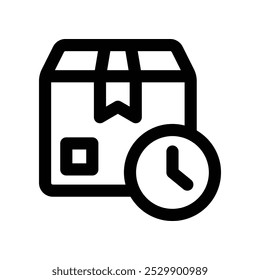 ícone de tempo de entrega. ícone de linha de vetor para o seu design de site, celular, apresentação e logotipo.