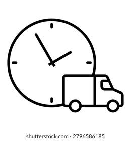 Delivery time icon vector. Shipping schedule illustration sign. ETA symbol. Timing service logo or mark.