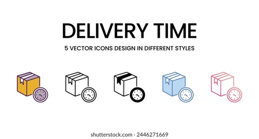 Delivery Time icons set in different style vector stock illustration
