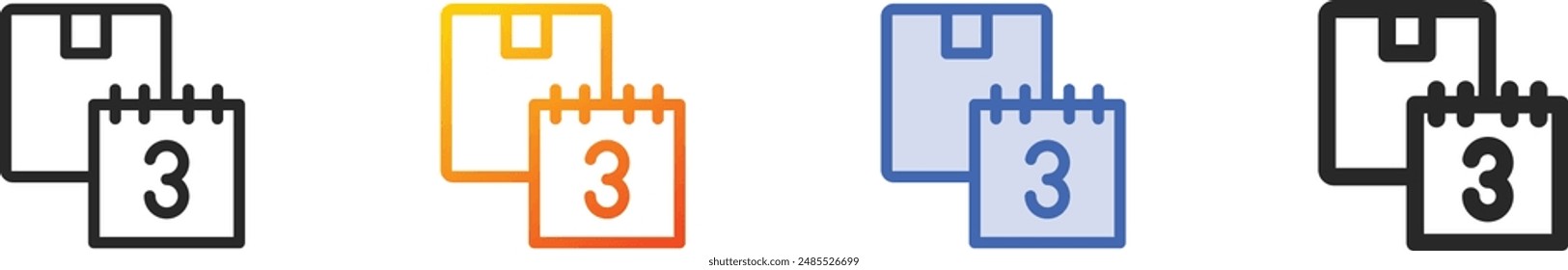 delivery time icon.Thin Linear, Gradient, Blue Stroke and bold Style Design Isolated On White Background