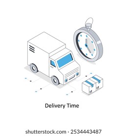 Delivery Time  isometric stock illustration. EPS File stock illustration