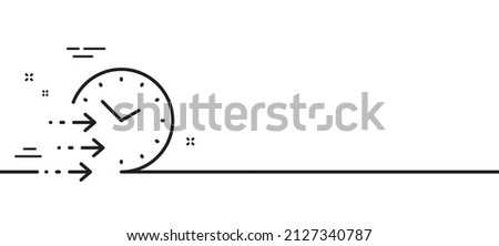 Delivery time line icon. Express courier sign. Fast shipping symbol. Minimal line illustration background. Delivery time line icon pattern banner. White web template concept. Vector