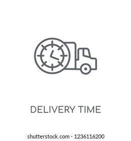 Delivery Time linear icon. Modern outline Delivery Time logo concept on white background from Delivery and logistics collection. Suitable for use on web apps, mobile apps and print media.