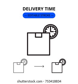 Delivery time modern linear icon with editable stroke