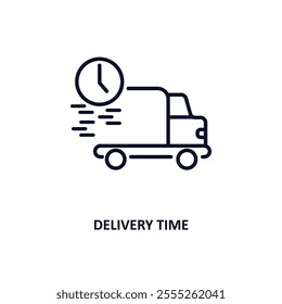 delivery time outline icon.  Thin line icon from delivery and logistic collection. Editable vector isolated on white background