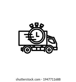 esquema de tiempo de entrega Icono.e ilustración de vector de comercio en fondo blanco