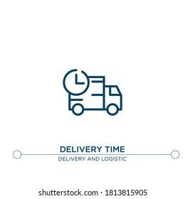 delivery time outline vector icon. simple element illustration. delivery time outline icon from editable delivery concept. can be used for web and mobile
