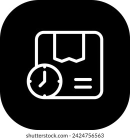 Icono de los servicios de entrega con estilo de contorno de línea rellena negra. entrega, tiempo, servicio, negocio, rápido, expreso, mensajería. Ilustración vectorial