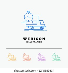 delivery, time, shipping, transport, truck 5 Color Line Web Icon Template isolated on white. Vector illustration