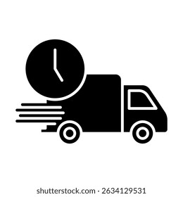 ícone plano do vetor de símbolo de Tempo de Entrega