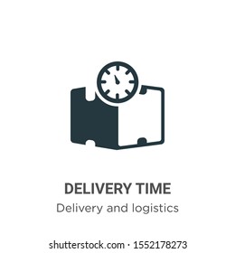 Delivery time vector icon on white background. Flat vector delivery time icon symbol sign from modern delivery and logistics collection for mobile concept and web apps design.