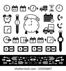 delivery and time vector icon set 