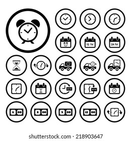 delivery and time vector icons set 