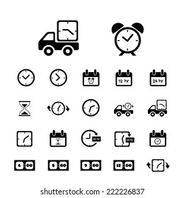 delivery and time vector icons set 