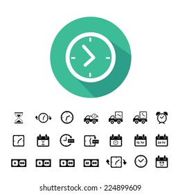 delivery and time vector icons set 