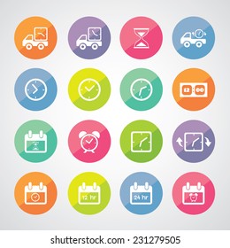 delivery and time vector icons set  