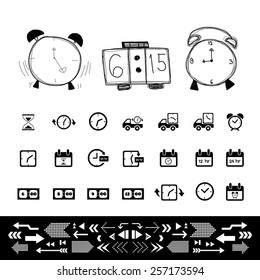 delivery and time vector icons set 