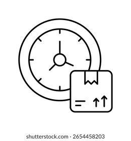 Icono de estilo de ilustración de contorno de Vector de tiempo de entrega. Archivo EPS 10