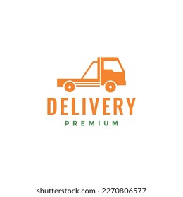 delivery towing car send transport modern shape logo design vector icon illustration