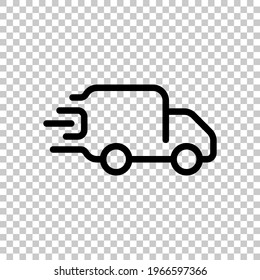 Delivery track, fast shipping, simple icon. Black editable linear symbol on transparent background