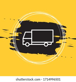 Icono de pista de entrega,
Ilustración Del Vector Del Icono De La Van Cargo Eps10