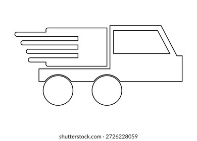 Delivery track icon icon, order and parcel track delivery icon, delivery on track icon, truck isolated on white background.