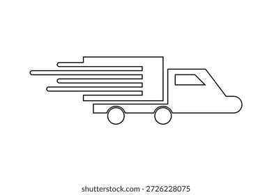 Delivery track icon icon, order and parcel track delivery icon, delivery on track icon, truck isolated on white background.