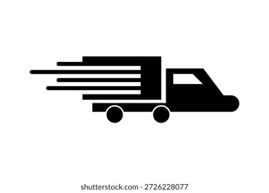 Delivery track icon icon, order and parcel track delivery icon, delivery on track icon, truck isolated on white background.