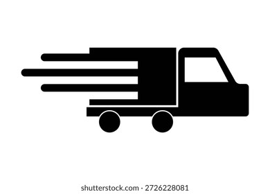 Delivery track icon icon, order and parcel track delivery icon, delivery on track icon, truck isolated on white background.