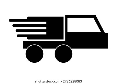 Delivery track icon icon, order and parcel track delivery icon, delivery on track icon, truck isolated on white background.