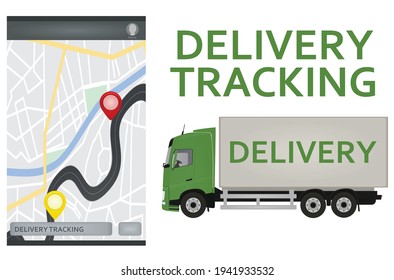 Delivery tracking app. vector illustration