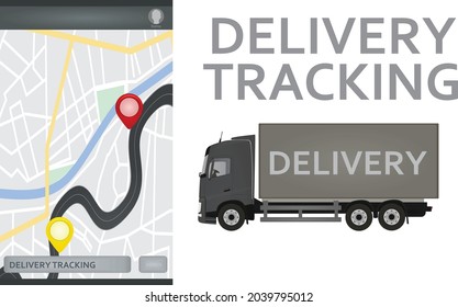 Delivery tracking app. vector illustration
