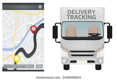 Aplicación de seguimiento de entrega. ilustración vectorial