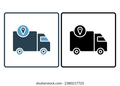 Delivery Tracking Icon. Icon related to Delivery. suitable for web site, app, user interfaces, printable etc. Solid icon style. Simple vector design editable