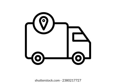 Delivery Tracking Icon. Icon related to Delivery. suitable for web site, app, user interfaces, printable etc. Line icon style. Simple vector design editable