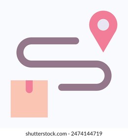 Delivery Tracking, Location Pin Vector Icon, Flat Style Isolated Vector Icon.