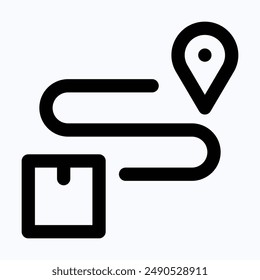 Delivery Tracking, Location Pin Vector Icon, Isolated Lineal Vector Icon.