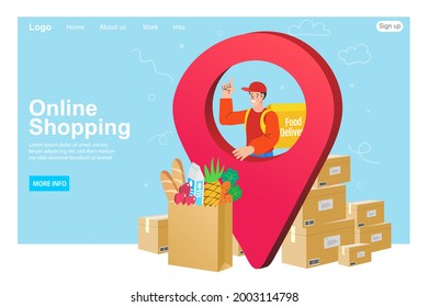 delivery and tracking of parcel. Locating packages and goods. Logistics transportation. online orders, shopping online. Marketing and Digital marketing concept. Vector. illustration.