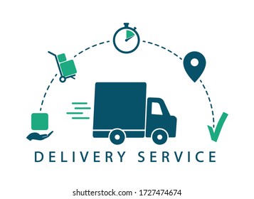 Sendungsverfolgung. Lieferservice. Vector Icons Versand.