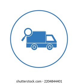 Delivery tracking truck search icon | Circle version icon |