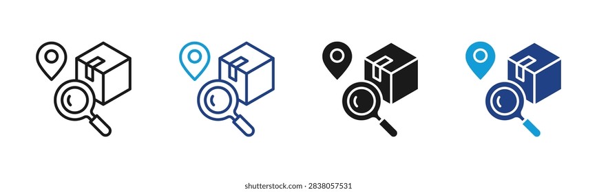Delivery Tracking Web icon with multiple style collection