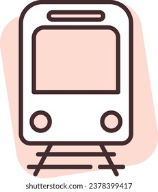 Delivery train, illustration or icon, vector on white background.